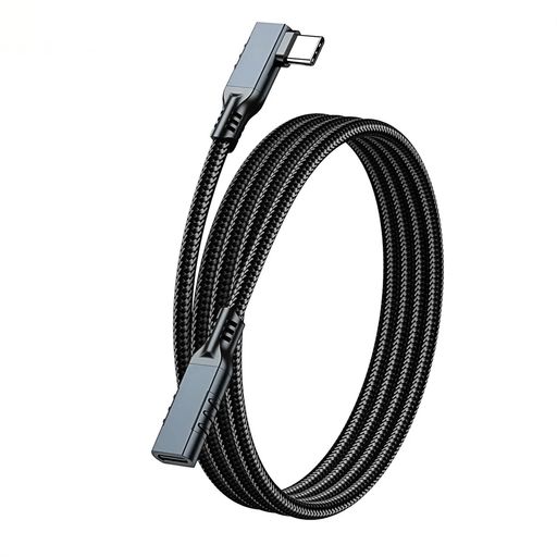 USB Type-C 延長ケーブル 2m L字 LpoieJun 20Gbps 240W PD | 8K@60Hz 映像出力 ナイロン編み スマホ/タブレット/ゲーム機/PC対応