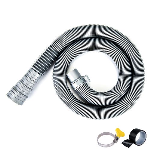 TiCoast洗濯機排水ホースホール直径32-42mm自動排水ホースクランプ付き粘着テープ通用延長水漏れ防止(0.8m-グレー)
