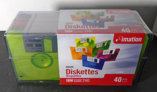 Imation ® 3.5インチフロッピーディスク、ネオン、40pk、2hd、1.44 MB