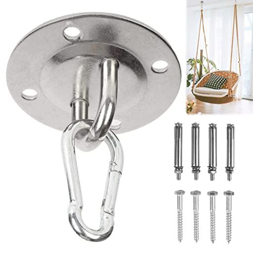 aleawol天井フック90mmステンレス製丸型フックハンモックフック天井壁取付金具耐荷重150kg空中ヨガブラ..