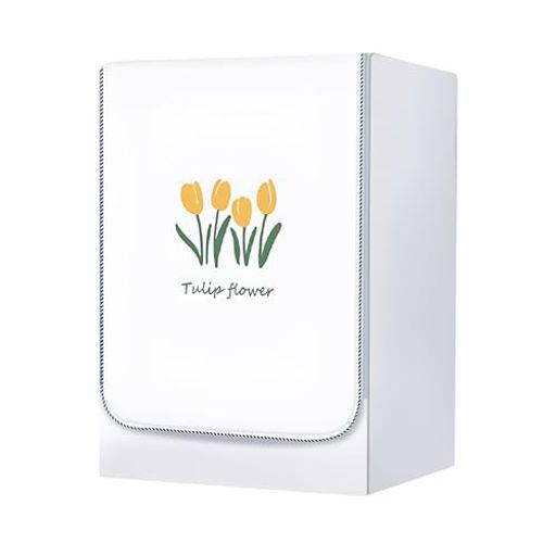 ドラム式洗濯機カバー洗濯機カバー屋外洗濯機保護防水生地日焼け止め光耐久防水防塵防湿オックスフォード洗濯機カバー3面包み老化防止(チューリップ【M】60*85*60cm(容量8~10kgに対応))