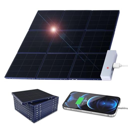 SolarBrickソーラーパネルポータブル充電器9枚セット[くっつけて充電マグネット式パネル拡張超軽量&超小型スマホ充電USB2ポート太陽光発電アウトドア防災iPhoneiPadAndroid対応]