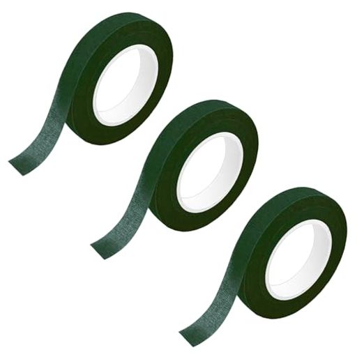 フローラテープ濃い緑3巻入造花テープフラワーテープフラワーアレンジメントキット花製作作り用テープ..
