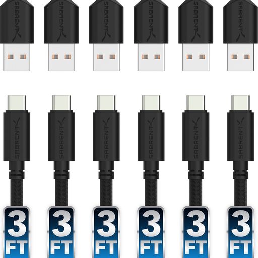 SABRENT22AWG[6ܥå]USB-CUSBA2.0šǡž֥륳90cmĹ֥å(CB-C6X3)