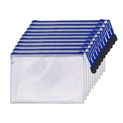 10個ファイル袋B6ジッパー式半透明PVC製防水領収書ファイルオフィス用品資料書類整理収納メッシュ