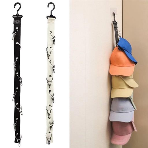 VOXILFE帽子掛け帽子収納クリップ8つ簡単取り付け360°回転節約できます吊り下げ収納男女兼用(ブラック+ベージュ、2本)