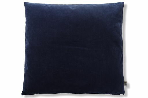 DDintexディーディーインテックス銘仙版座布団カバービンテージベルベットブルー55x59cm[コットンベルベット使用]