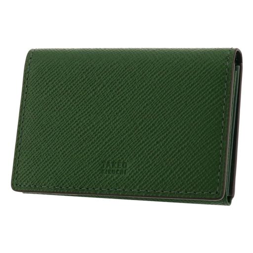 タケオキクチ 名刺入れ カードケース パナマ 牛革エンボスレザー 牛革/エンボス加工, グリーン/GREEN