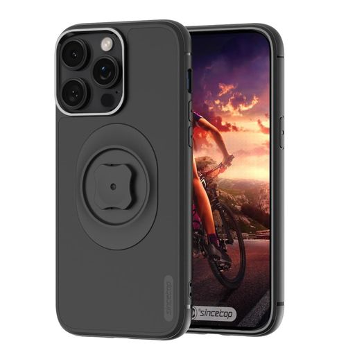 SINCETOP 耐衝撃ケース クイックマウントアダプター付き、IPHONE 16PRO(6.3インチ)対応、自転車/車載ホルダー/アームバンド/ベルトクリップ取り付け可能