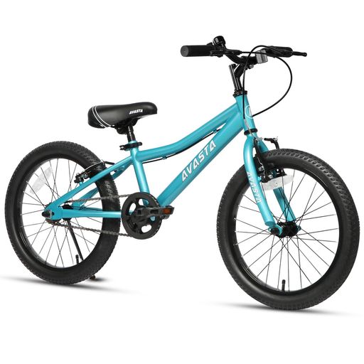 【AVASTA】Bilbo子供MTBマウンテンバイクファットタイヤ自転車男の子女の子小学生低学年高学年街乗り通学取り外しチェーンケース/キックスタンド付き高さ調整可能20インチ青ブルー