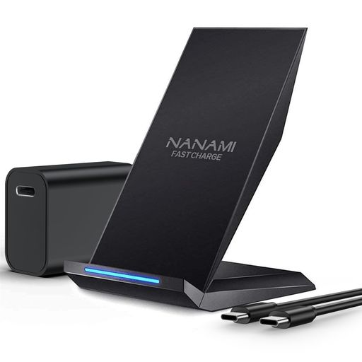 NANAMIワイヤレス充電器(USB-C20W急速充電器に昇進)Qi/PSE認証済み最大15W高速充電iPhone17/16/15/14/13/12シリーズ/SE第三世代/11(Pro)/Xs(Max)/XR/X/8(Plus)