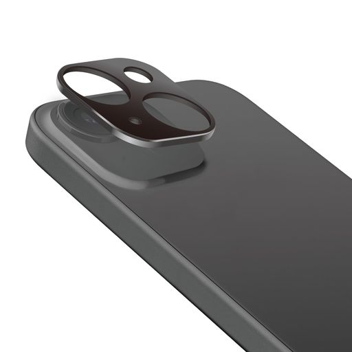 エレコム IPHONE15 / 15 PLUS カメラレンズフレーム レンズ周りを保護 アルミフレーム ブラック PM-A23AFLLP2BK