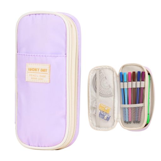 PURAIMAペンケース、筆箱大容量、5層の仕切り付きの筆箱、整理整頓されて乱れない、ペンケースおしゃれ、洗える素材、筆箱は小学生男の子、女の子、中学生の男の子などに適しています