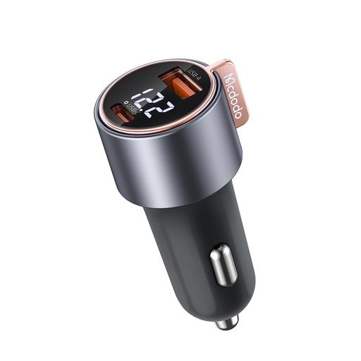 Mcdodo 75W 急速充電器 車載充電器 シガーソケット 充電器 45W PD急速充電(USB-C) 30W急速充電(USB-A) スマートチップ搭載 電圧デジタル表示 12~24V車対応 Type-C 充電器 車 充電器 カーチャージャー