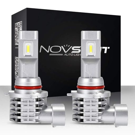 NOVSIGHT LEDヘッドライトHB3 ファンレス 高性能LEDチップ搭載 車/バイク用 8000LM(4000LM*2) 50W(25W*2) DC9-32V 6000K ホワイト 一体型 LEDバルブ フォグランプ 2個セット 販売者2年保証