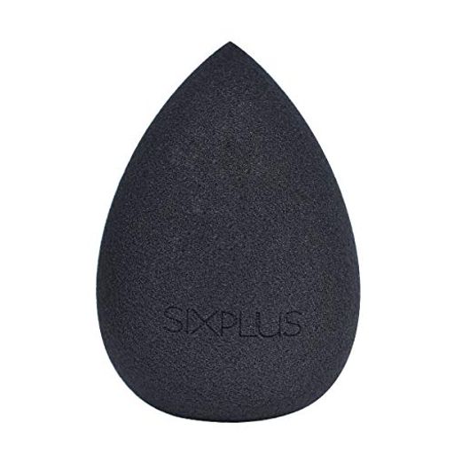 SIXPLUSシックスプラス多機能メイク用スポンジパフ化粧スポンジドロップ型メイクアップスポンジ斜めカット乾湿兼用柔らかいメイク道具ふわふわ化粧パフメイクパフ(ブラック)