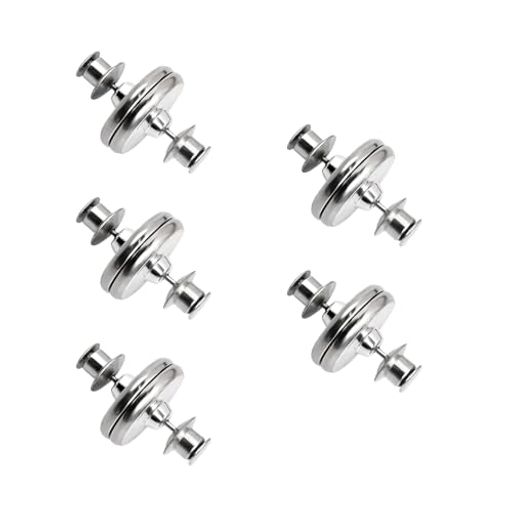 JINGYOUカーテンマグネットカーテンアクセサリー磁気バックル光漏れ防止すきま防止5組セット両面バックル両方マグネットしっかり遮光直径約25MM簡単工具不要耐久性強力(シルバー)