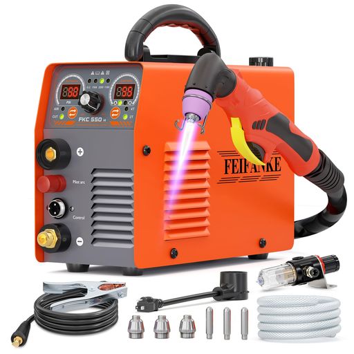 FEIFANKE プラズマ切断機 100V/200V兼用 最大切断厚18mm 55Amp プラズマカッター 非接触高周波エアカレント IGBT インバーター 2T/4T制御 ステンレス鋼、アルミニウム、銅の切断用