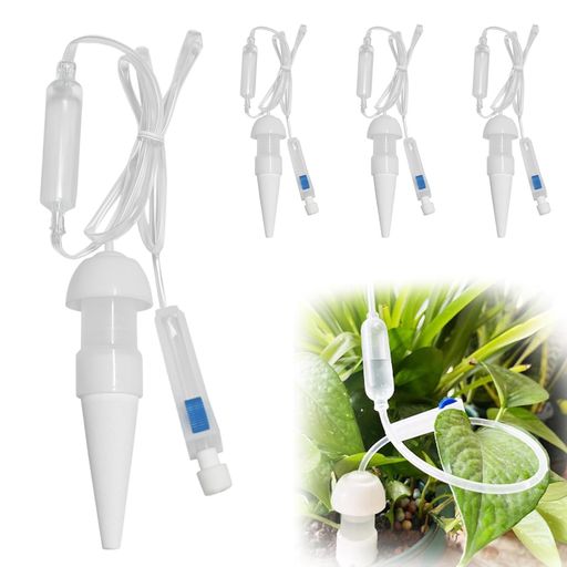 乐天商城 - Charming Club 自動水やり 自動水遣り器 陶器 自動給水キャップ 80cm 4個入り 留守中の水やり 旅行 外出 観葉植物 鉢植え 植木鉢 盆栽 野菜に適用 土に挿し 使用簡単 サイフォン式 出水量を調節…