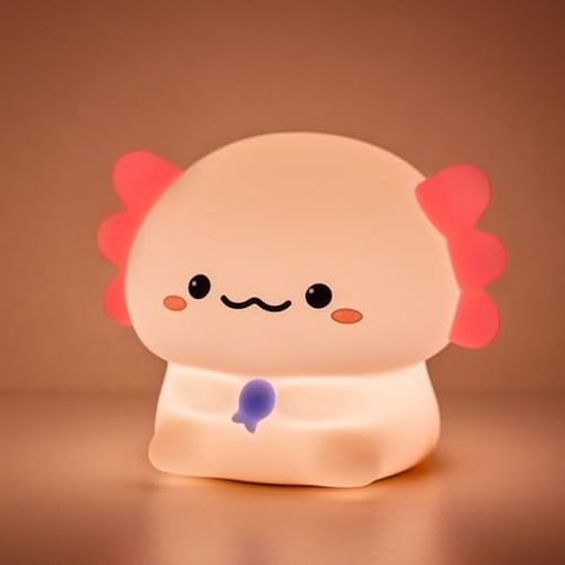 YumeGlint かわいらしい漫画保育園ナイトライト、幼児の部屋の装飾のため息の動物のデザイン安全なシリコーンソフトLED保育園ランプ(Axolotl)