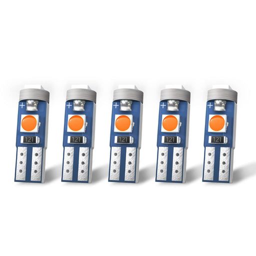 NanpokuT5LEDアンバーメーター球ウェッジ球高辉度拡散ムラなく12v车用バイク用5个入
