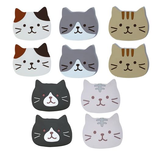 Tsumuku「10枚入り」コースター茶托シリコンかわいいコースター猫滑らないPVC製軽量北欧オフィス用新築..