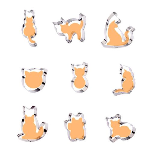 クッキーの型 抜き 猫 9点セット ステンレス おしゃれ かわいい 肉球 ねこ 型抜き ...