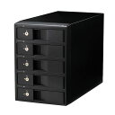 センチュリーUSB3.2Gen1&eSATA接続3.5インチSATAx5搭載可能HDDケース「裸族の集合住宅5BayType-C」CRSJ535EU3C_FP