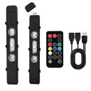 Futwod人感センサーLEDテープライト車用雰囲気ライト足元ランプRGB7色切替車用LEDテープ足元灯星空ランプフットランプ車用ライト点滅モード配線不要USB充電リモコン操作可能2本セット