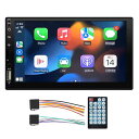 2DIN カーラジオ WINCE CARPLAY と ANDROID AUTO 7” 静電容量式タッチスクリーン、ミラーリンク、リバースイメージ、BLUETOOTH、AM/FM、USB/AUX ポート(2)