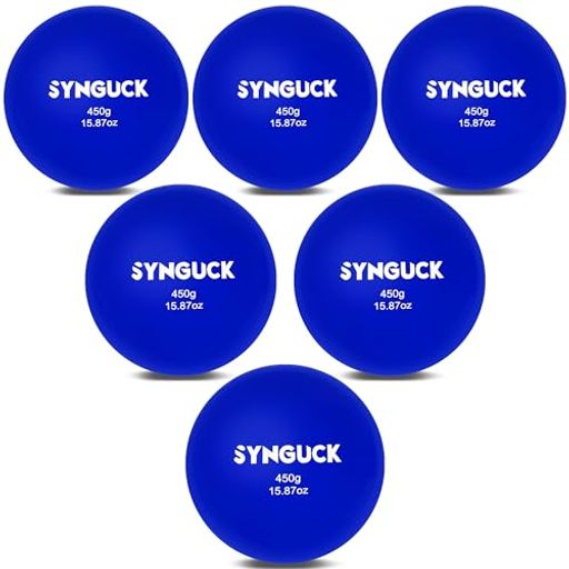 SYNGUCK6パックウェイト付きプライオボールセット(450g/15.87oz)野球&ソフトボールトレーニング用-パワー、ピッチング、打撃の向上-ヨガ、フィットネス、プライオメトリックスに最適-すべて…