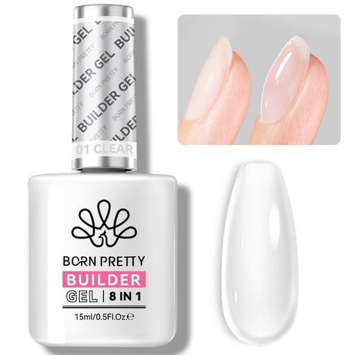 BORNPRETTYビルダージェル8IN1クリアジェル15MLポリジェル長さだしジェルネイルUV/LED対応初心者用(透明色) BORNPRETTYビルダージェル8IN1クリアジェル15MLポリジェル長さだしジェルネイルUV/LED対応初心者用(透明色)