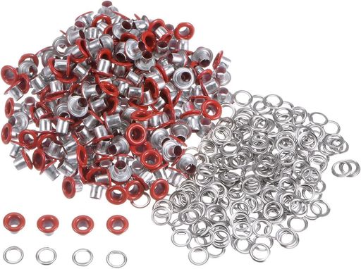 [caak]両面ハトメハトメ玉約200個セット底鋲パーツカバン靴ベルト手芸用品DIY手作り(レッド内径3mm)