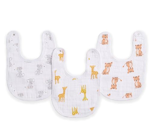 aden+anaisエイデンアンドアネイスナップ付きよだれかけサファリ3枚セットモスリン...