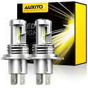 AUXITOh4ledヘッドライト車検対応車用ZESLEDチップ搭載4倍明るさUPほぼ純正ハロゲンサイズの登場高輝度6500K12V車対応定電流回路搭載高速回転静音ファン三重放熱IP67防水ホワイト販売者3年保証