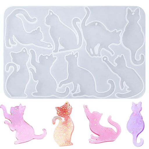 シリコンモールド猫レジンモールドレジン型イヤリングキーホルダーペンダントなどの製作が可能だ猫形猫..