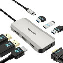 WAVLINKUSBCドック4kディスプレイ、7in1ノートパソコンドック、マルチポートアダプタ、デュアル4KDP、4KHDMI、1080PVGA、480MbpsUSB2.0-AMacBookです