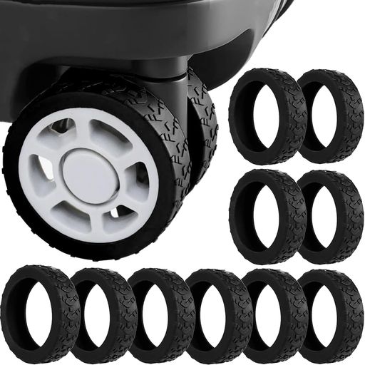 キャスターカバー(10個セット)スーツケースキャスターカバーシリコン製静音キャリーケース車輪カバータ..