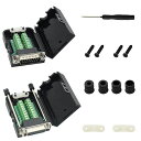 Youmile2個DB15D-SUBコネクタ15ピンオスおよびメス2列ターミナルアダプタブレークアウトPCBボード、DIY用スロット付きドライバー+ワイヤーカバー
