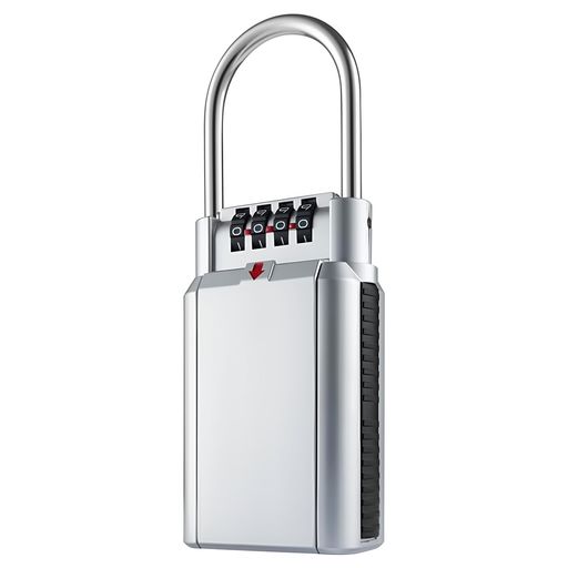 Andchiキーボックス鍵ボックスダイヤル式盗難防止キーストック4桁暗証番号屋外内兼用住宅展示場工事現場マンション会社倉庫などに適用日本語説明書付きシルバー