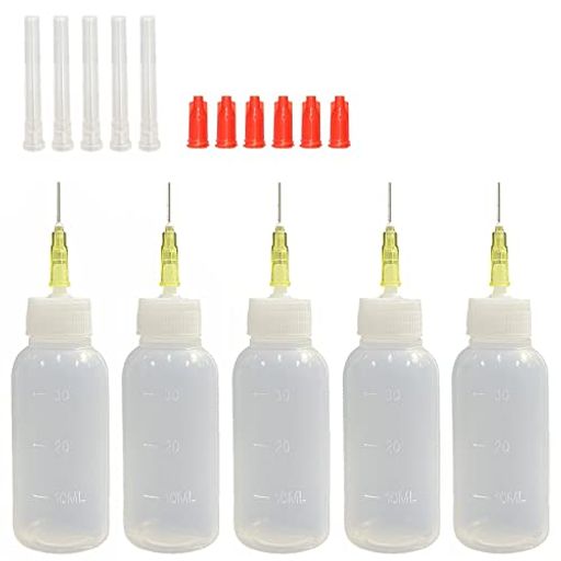 ニードルボトル30ml5個アートボトル針先接着剤ボトルプラスチックスクイズボトルヘナタトゥー用精密ボ..