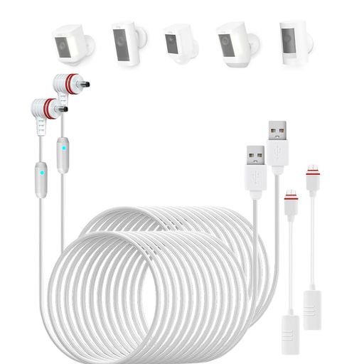1PACK24.9FT/7.6MUSBPOWERCHARGINGCABLEWITHTYPE-CADAPTERCABLEANDLEDALERT...