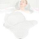 バスピローラグジュアリーバスタブピローお風呂枕4Dメッシュ生地のバスタブ枕首と頭と背中のお風呂枕滑り止め吸盤6個付き柔らかい防水便利なフック付エアメッシュデザイン(白)