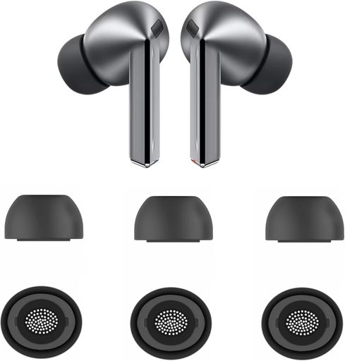 A-Pcas イヤーピース Galaxy Buds3 Pro用イヤーピース イヤーチップ シリコン製イヤホンキャップ Galaxy Buds 3 Pro用イヤホンカバー Sサイズ3ペア ブラック 913BS