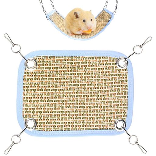 PAVIKE小動物ハンモック夏ハムスターハンモック夏チンチラフェレットデグー涼しい寝床通気性夏対策吊り上げ洗える両面使え15*20cm