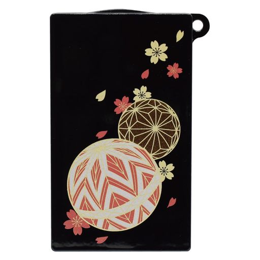 Other - 台和カードケースパスケース交通系ICカード定期入れ電子マネー手まり桜1枚用日本製会津塗り和柄和風ストラップホール付きコンパクトカード入れカードホルダーICCDTM