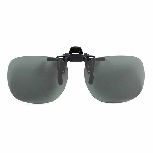 [保土ヶ谷電子販売]偏光サングラスメンズクリップオンサングラスuvカットメガネにつける軽量スポーツサングラス運転用釣りゴルフスキードライブブラックEH-58