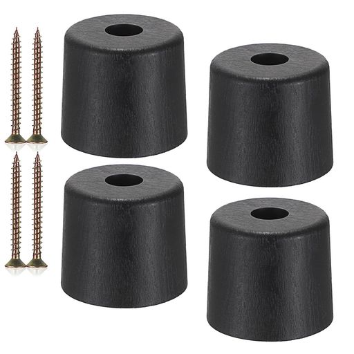 BSTKETソファー足家具脚キャビネット脚ソファ足強い安定性家具ソファサポート脚テーブル脚ソファー用本棚用テーブル用家具を高くするプラスチック製4個セットブラック円筒形8CM