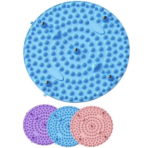 足圧ポイントフットレスト31cm家庭用円形指圧板マット(ブルー)