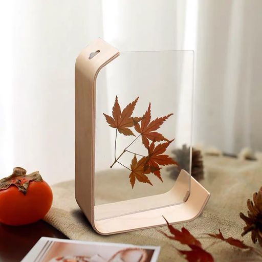 RemeeHiフォトフレーム北欧葉っぱ標本フレーム写真立て無垢材両面縦横軽量インテリアリビングルーム寝..